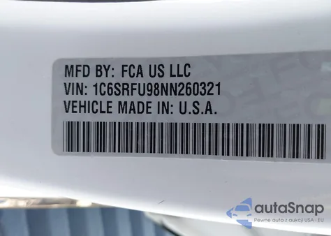 2022 Ram 1500 Trx from USA, damaged, VIN 1C6SRFU98NN260321